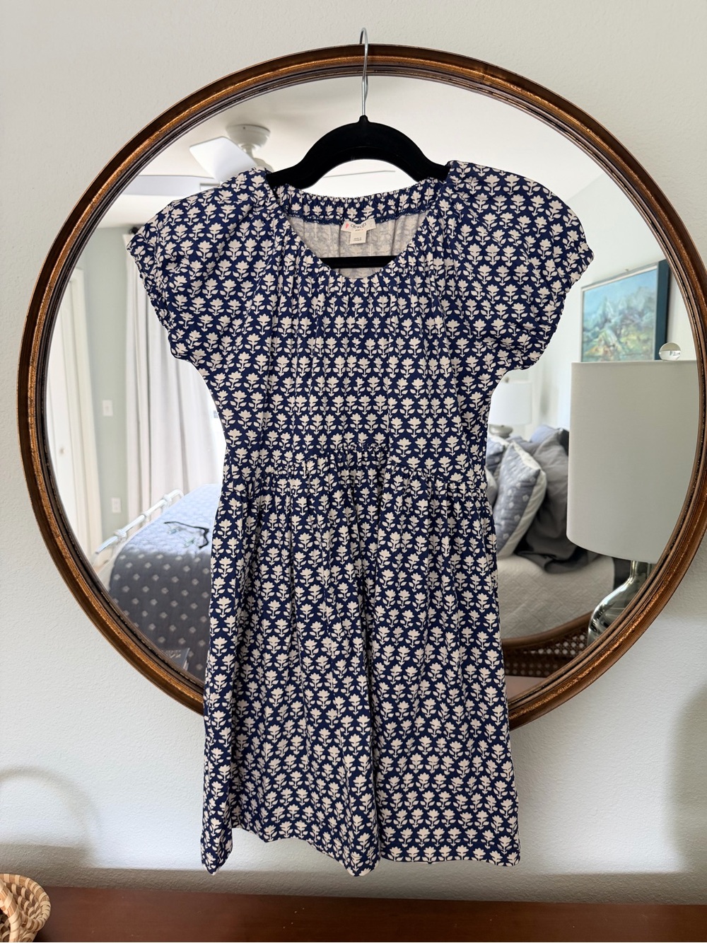 Crewcuts Navy and White Floral Short-Sleeve Dress